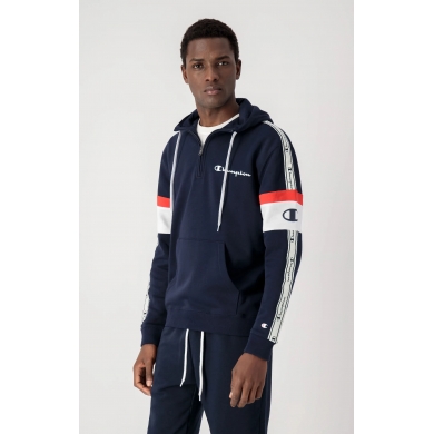 Champion Bluza z kapturem z Half-Zip (Bawełniany hoodie) American Tape granatowy Mężczyźni